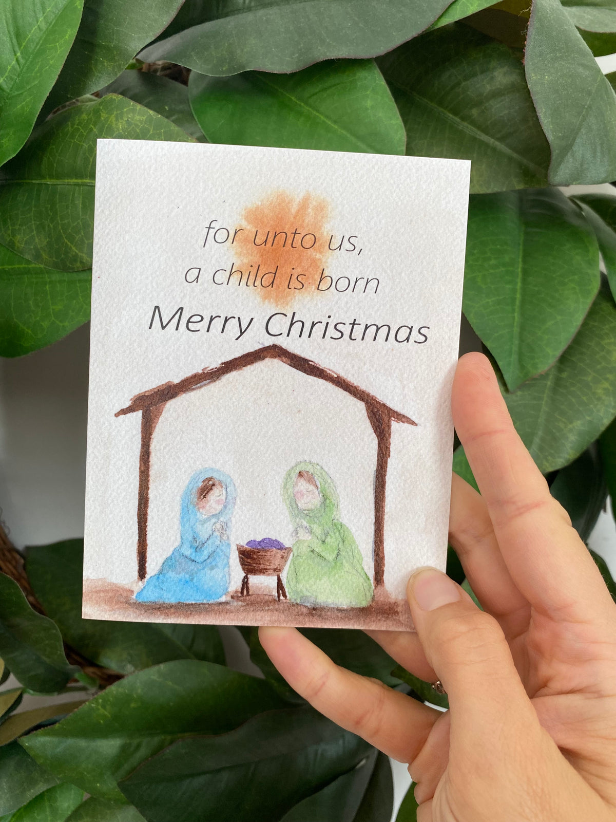 “For unto us, a child is born” Christmas Card