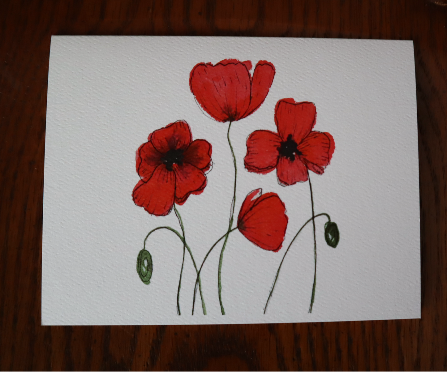 Red Poppies Notecards (pack of 5)