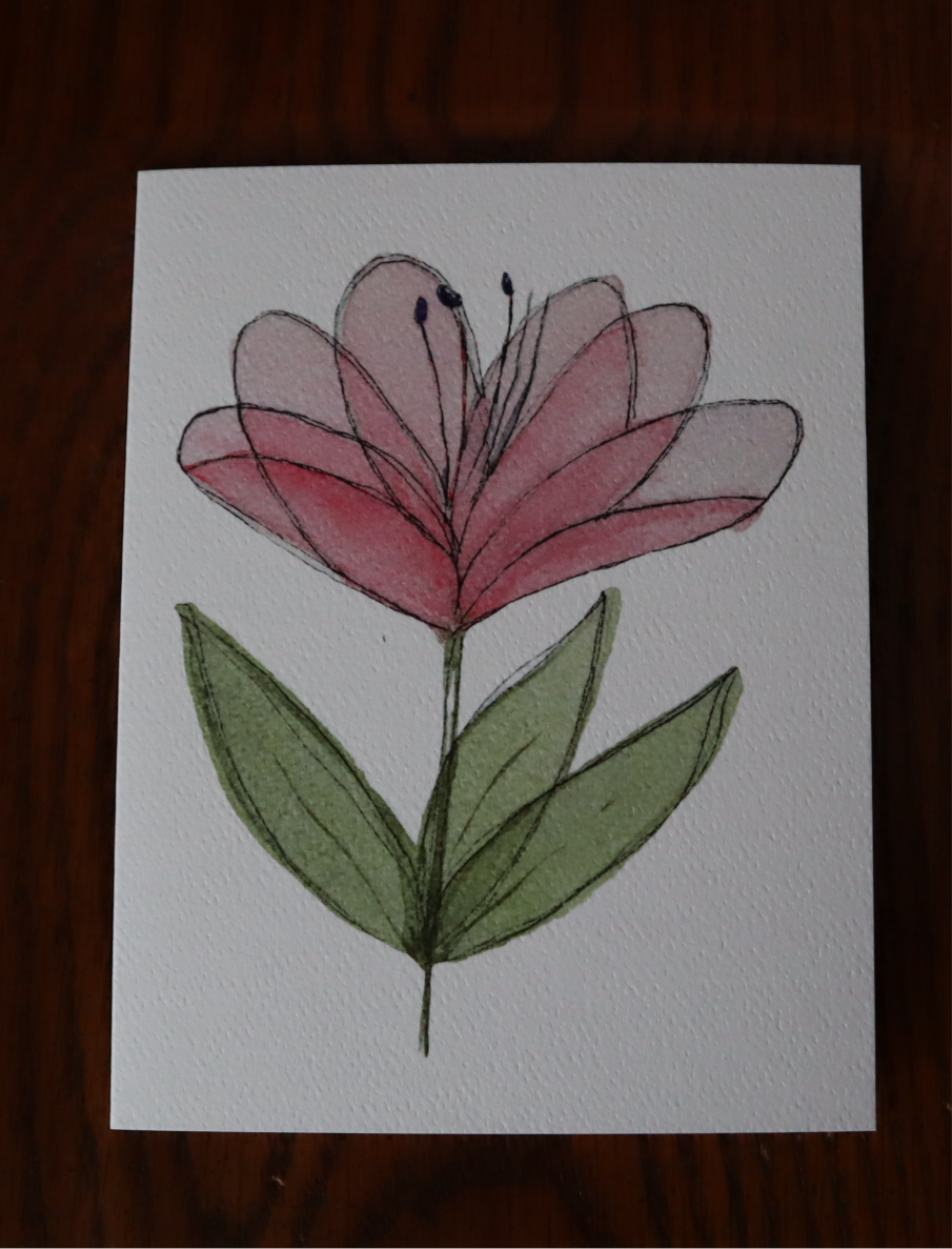 Ink & Wash Lily Notecard