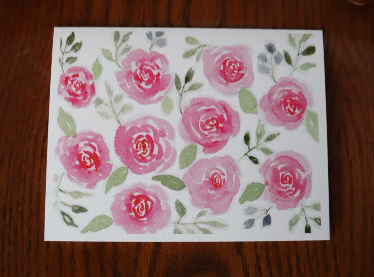 Pink Roses (pack of 5)