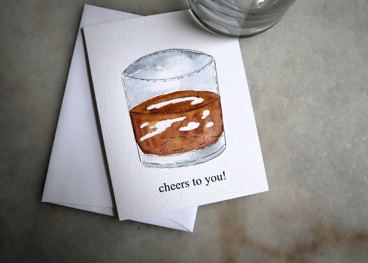 Cheers to you! Rock Glass Notecard