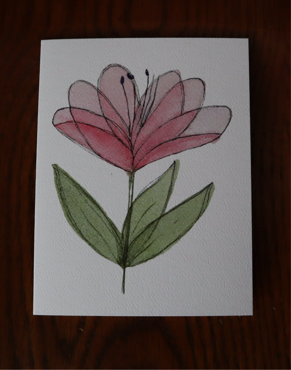 Ink & Wash Lily Notecards (pack of 5)