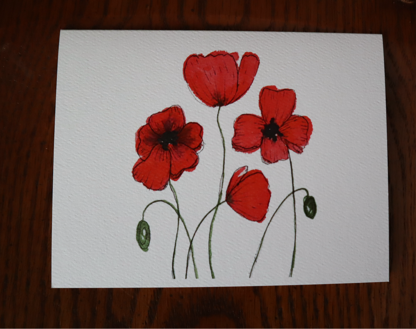 Red Poppies Notecard