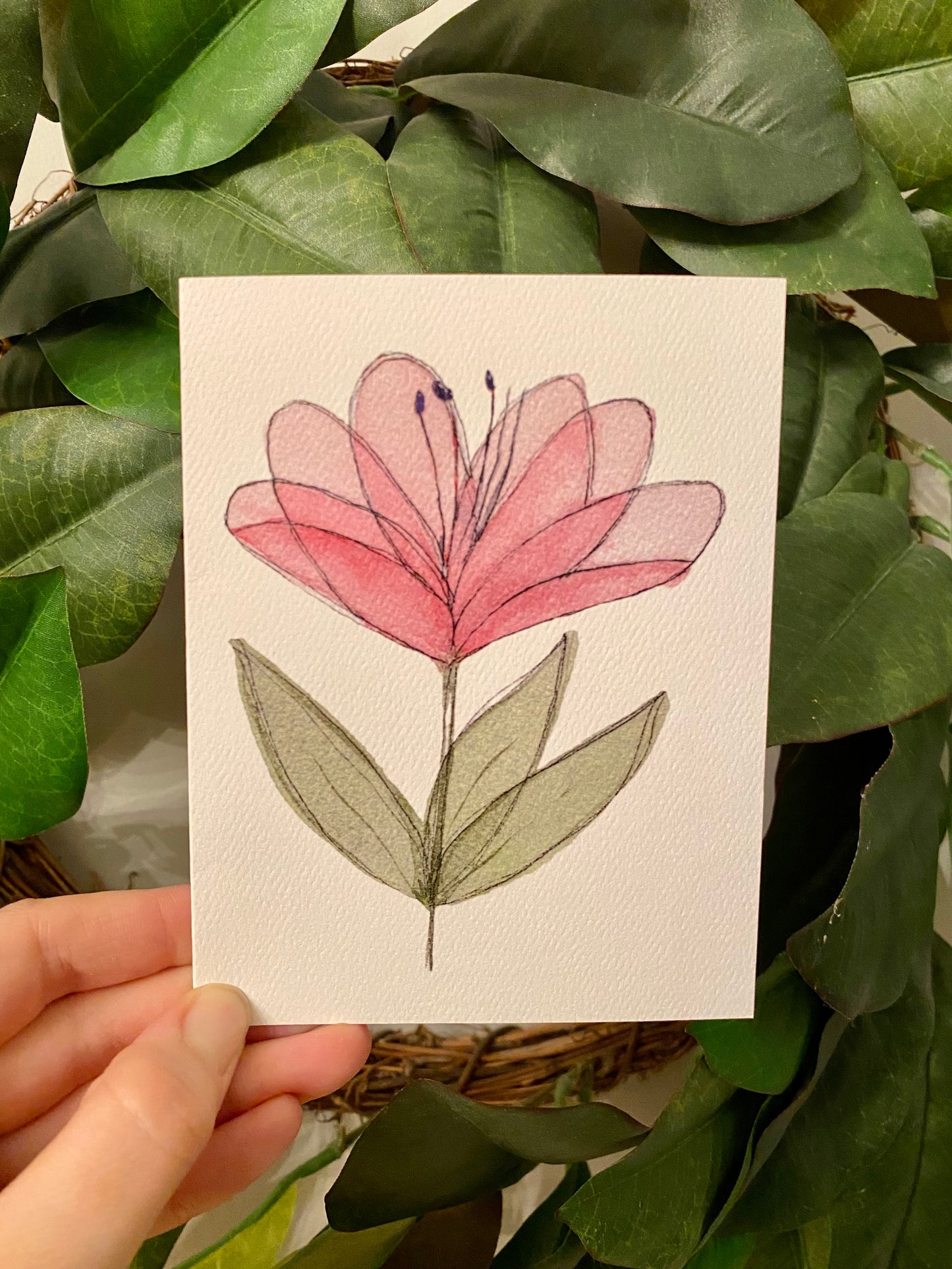 Ink & Wash Lily Notecard